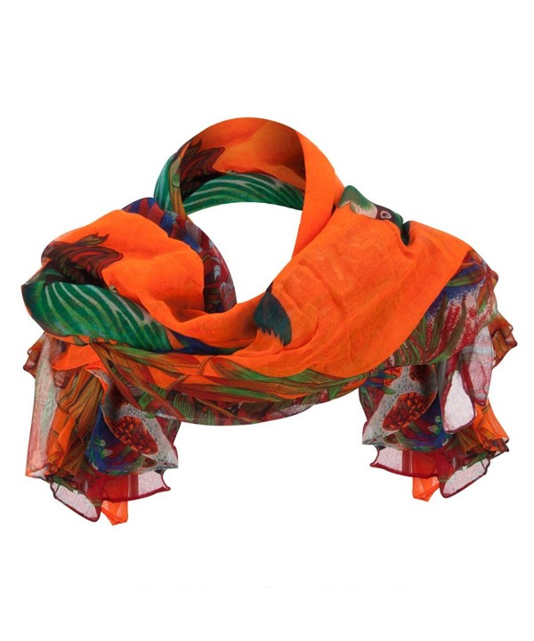 Ocean Coral Fish Summer Scarf - Orange - C111YAJ3KOL