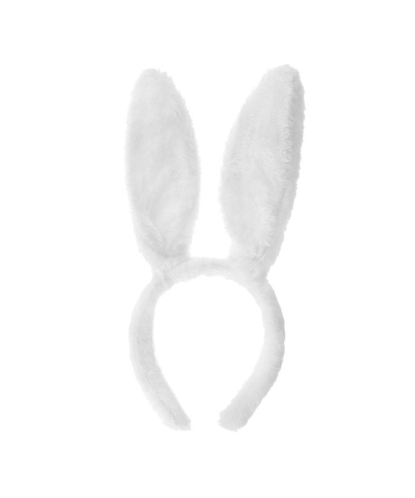 Toptie Wholesale Bunny Ears Headband- Soft Touch Plush Cosplay Party Accessory-White-1pc - CC12O39XRKA