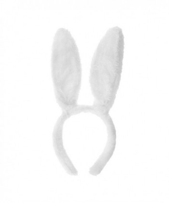 Toptie Wholesale Bunny Ears Headband- Soft Touch Plush Cosplay Party Accessory-White-1pc - CC12O39XRKA