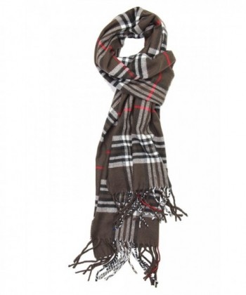 Achillea Scottish Tartan Plaid Cashmere Feel Winter Warm Scarf Unisex - Brown Plaid - C5186A9H3WX