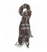 Achillea Scottish Tartan Plaid Cashmere Feel Winter Warm Scarf Unisex - Brown Plaid - C5186A9H3WX