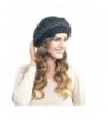 FORBUSITE Women's Casual Rabbit Beret Beanie with Rhinestone Oversize 15s - Black - C51284RFQWT