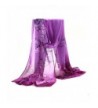 Gotoole Womens Chiffon Scrawl Long Flower Printed Stole Wrap Soft Scarf - Purple - C512K4FCAUT