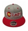 Colorado Flag Snap Back Flat Bill Hat. Crado Hat. Colorado Flag With Sports Teams - Heather/Red - CJ12LP17UC5