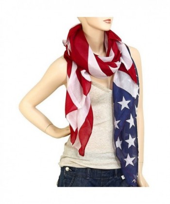 Falari Large USA American Flag Scarf Beach Wrap Soft Lightweight 72" X 36" - CZ11NF1BWW3