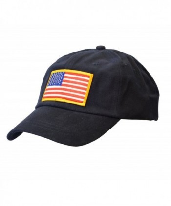 KC Caps USA Flag Embroidered Baseball Cap Cotton American Flag Patch Cap - Navy Blue - CX12C8EFHJB