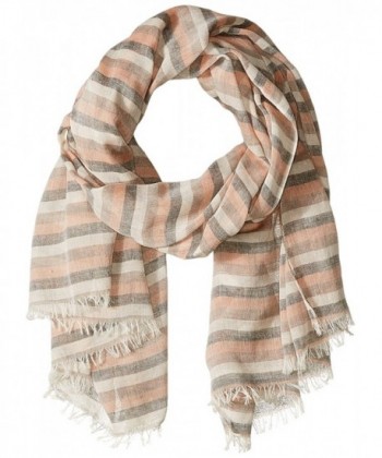 D&Y Women's Distressed Stripe Oblong Scarf - Orange - CD12O1MTM70