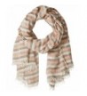 D&Y Women's Distressed Stripe Oblong Scarf - Orange - CD12O1MTM70