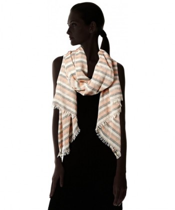 Womens Distressed Stripe Oblong Orange in Fashion Scarves