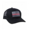 Thin Red Line American Flag Flexfit Hat - Mesh Snapback Trucker Style - CJ12FWSH01X