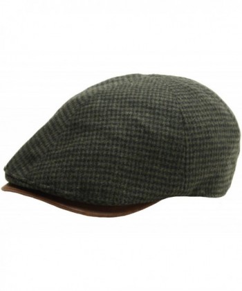 RaOn N267 Houndstooth Pattern Check newsboy Cap Cabbie Flat Golf Gatsby Driving Hat - Green - C812C3ZS8KZ