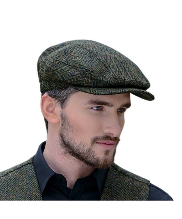 Mucros Weavers Peaky Blinders Cap For Men- Made In Ireland- 100% Irish Tweed- Green - CM187ZMZ3N2