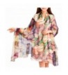 MedeShe Floral Printed Lightweight Chiffon Scarves Holiday Beach Cover Up - Tropical Color - CA12IEMXVS5
