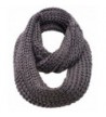 LRKC Womens Knitted Winter Infinity - Dark Gray - C712NTKC5CJ