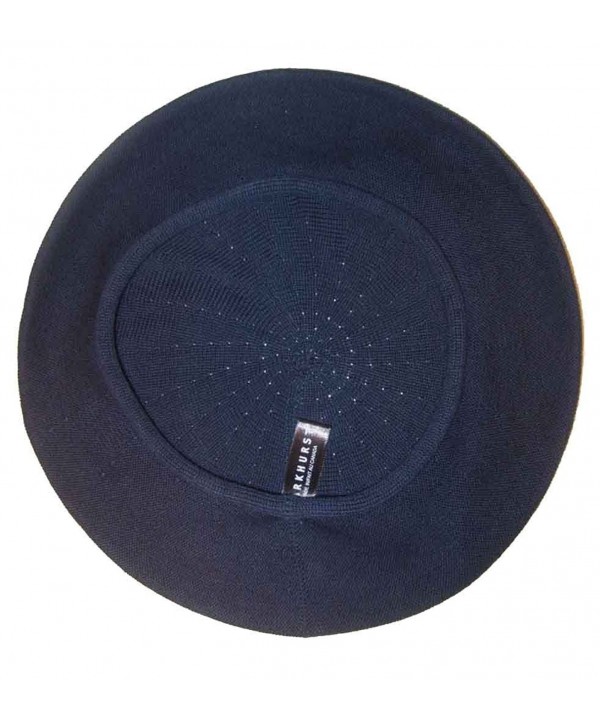 Parkhurst of Canada 10-1/2 Inch Cotton Knit Beret - Navy - CL118Z63T7J