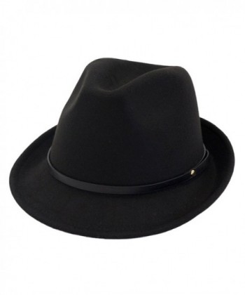 doublebulls hats Fedora Hat Mens Womens Winter Trilby Hat Plain Cap Gentlemens Choice-Multicolor - Black - C8187WEY93M