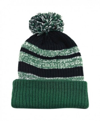 HAT DEPOT Striped Cuffed Green Black