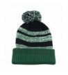 HAT DEPOT Striped Cuffed Green Black