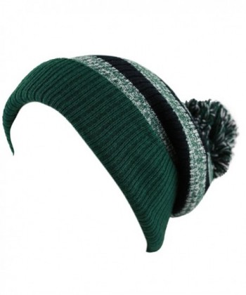 HAT DEPOT Striped Cuffed Green Black in Men's Skullies & Beanies