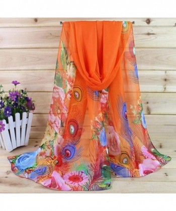 Shawl Chiffon Scarf Scarves X_Orange