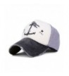 Superhappy Vintage Style the Pirate Ships Anchor Printing Multicolor Adjustable Baseball Cap - Black & Grey - CK121DJPCQF