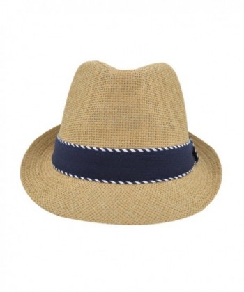 Premium Classic Fedora Straw Striped in Women's Fedoras