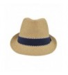 Premium Classic Fedora Straw Striped in Women's Fedoras