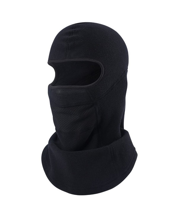 MIFULGOO Balaclava Fleece Hood With Neck Cover Half Face Ski Mask With Air Hole - Balaclava-black2 With Air-net - C8187NTUKKE