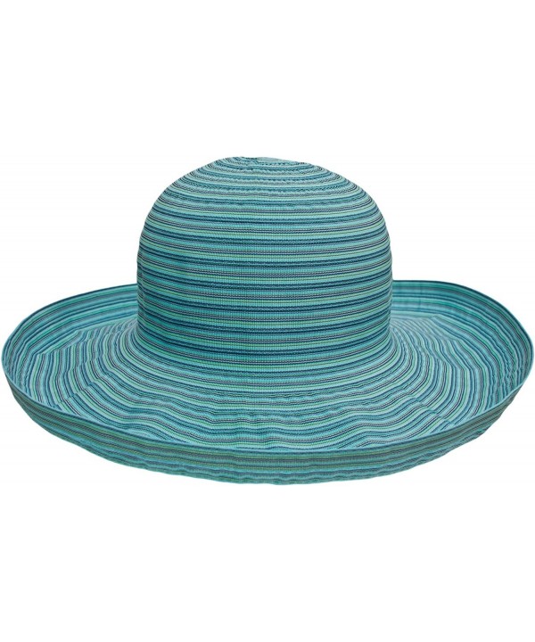 San Francisco Hat Company Women's Ribbon Roller Packable UPF50+ Sun Hat (Cool Multicolor) - C411IDOQCYF