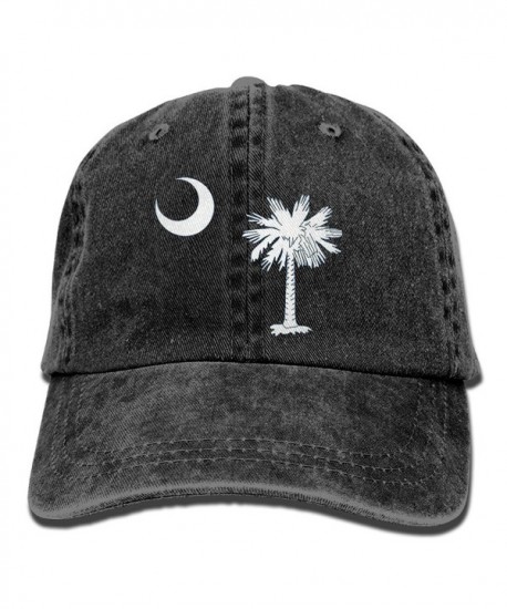 ONE-HEART HR South Carolina Flag Creative Baseball Caps Denim Adjustable Hats - Black - CA1857KKUYN