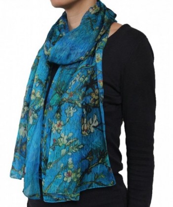 Seamaidmm Almond Blossom Print Chiffon in Fashion Scarves