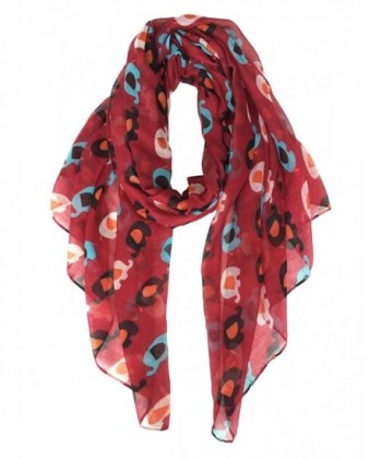 Herebuy - Cool Animal Print Scarf: Elephant Print Scarf for Women - Wine2 - CD1834E7ADS