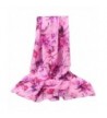 Sandistore Fashion Women Long Soft Wrap Leaves scarf Ladies Shawl Chiffon Leaf Scarf Scarves - Pink - C012K85U04J