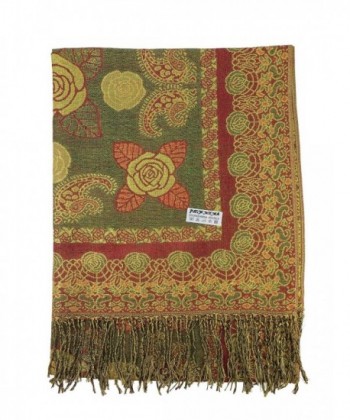 Double-sided rose pashmina scarves shawl wrap stole - C311P5KONIR