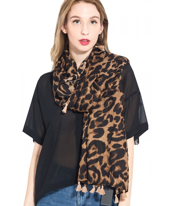 Women Winter Leopard Scarf Warm Long Pashmina Shawls And Wraps Fashion Scarf - Leopard - C6188227ZOZ