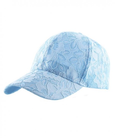 KISSBAOBEI Plain Flower Lace Baseball Cap Hat for Ladies - Sky - CB17X6OH9YU