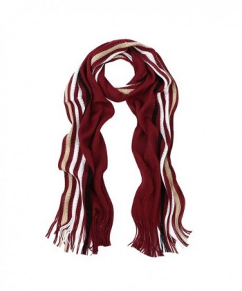 Classic Premium Unisex Striped Winter Knit Fringe Scarf - Different Colors - V6 - CX127NGB60X