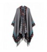 Women Winter Oversized Blanket Shawl Wrap Poncho Cape Open Front Cardigans - 1-gray - C5186AR2DHE