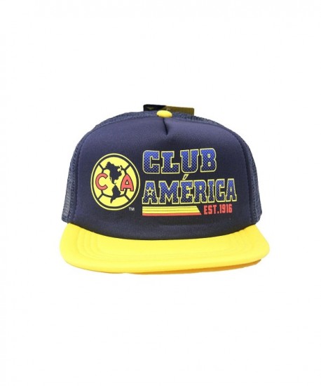 Club America Flat Brim Hat Cap Trucker Style C5A03 - Navy Blue - C212DI1GXC3