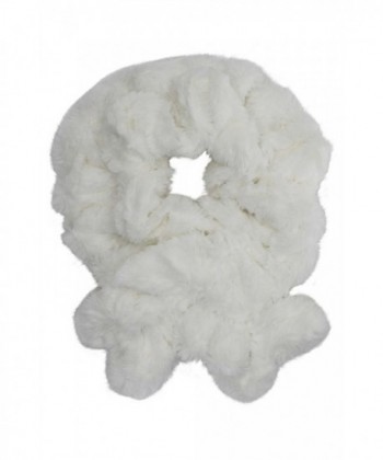 Faux Fur Pull-Thru Ruffle Neck Warmer Scarf - White - CD128O8PHAN