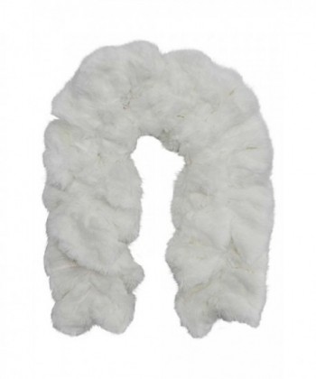 White Pull Thru Ruffle Warmer Scarf