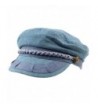 Men's Summer Cotton Greek Fisherman Sailor Fiddler Driver Hat Flat Cap - Denim - CK17YI90S3H