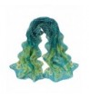 AMA(TM) Women Peacock Pattern Soft Silk Chiffon Scarf Long Wrap Shawl Scarves - Green - CP12OBQO8Y1