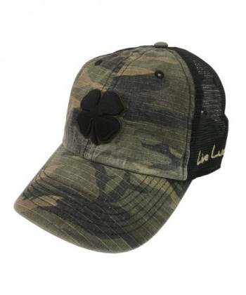 Black Clover Urban Luck Black/Brown/Urban Camo With Black Mesh Snapback Hat - CF189HZGCR2