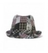 Sam's Rock Head Wear Womens Plaid Fedora w/Band - Black - CR124LXQ769