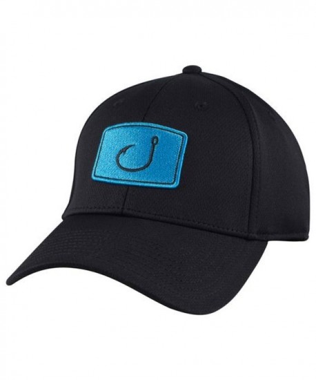 Avid Mens Iconic Fitted Fishing Hat - Black/Cyan - C612NZ410XE