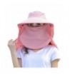 Women Cotton Sunhat UPF 50+ UV Protection Sun Hat Removable Neck Face Flap Hat Cap - Pink - CX17AZ0HY47