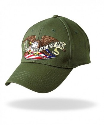 Hot Leathers Right to Bear Arms Ball Cap (Military Green) - Military Green - CL118S5HM1B