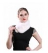 LITHER Women Rabbit Fur Collar Scarf Shawl Collar Wrap Scarves for winter coat - White - C0187THTARS