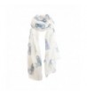 Ladies Large Cat Animal Print Shawl Sheer Woven Womens Wrap Scarf - Off-White - CK12DVJ04GD